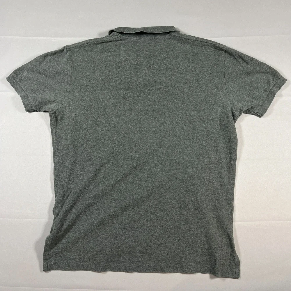 Polo Ralph Lauren Polo Shirt Mens Large Charcoal Gray Cotton Logo Embroidered